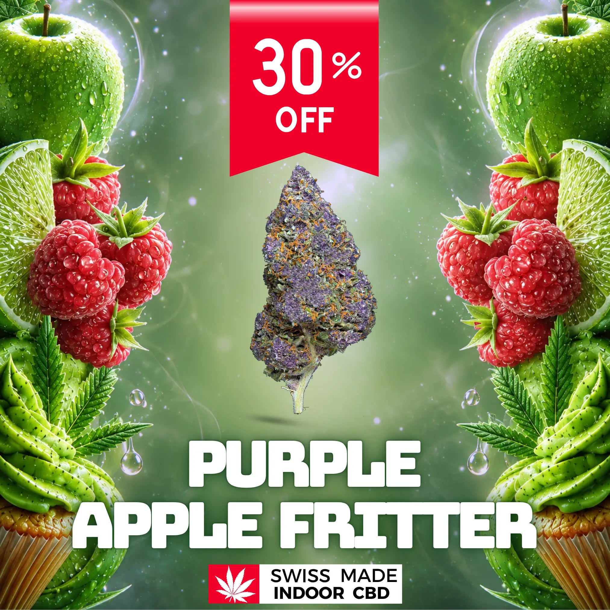 PURPLE APPLE FRITTER Glasshouse Led CBD Greenchill SARL